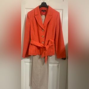 Coral and Tan Pant Suit